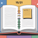 Illustration carnet de notes avec 15/21 en vedette