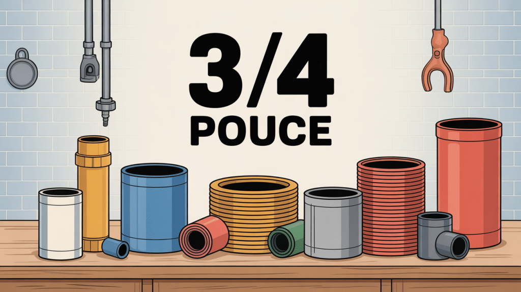 Illustration de 3/4 pouce en plomberie et bricolage