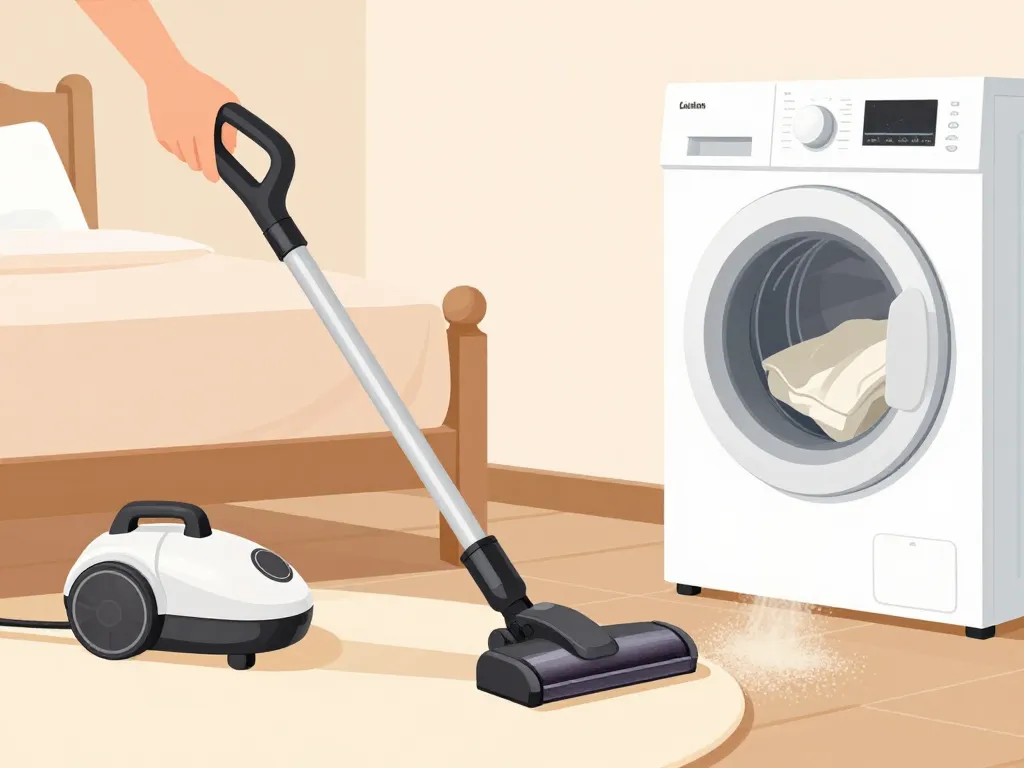 Traitement anthrene de lit aspiration lavage poudre