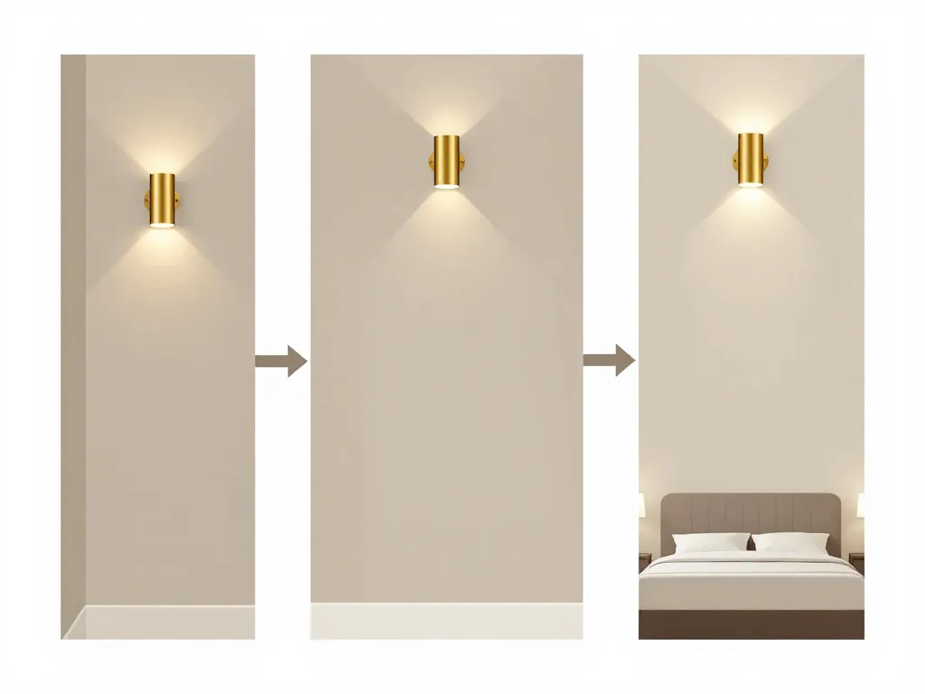 schéma position et taille applique dorée sur murs