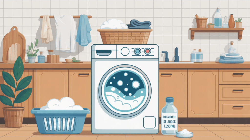 bicarbonate de soude lessive machine linge blanc éclatant