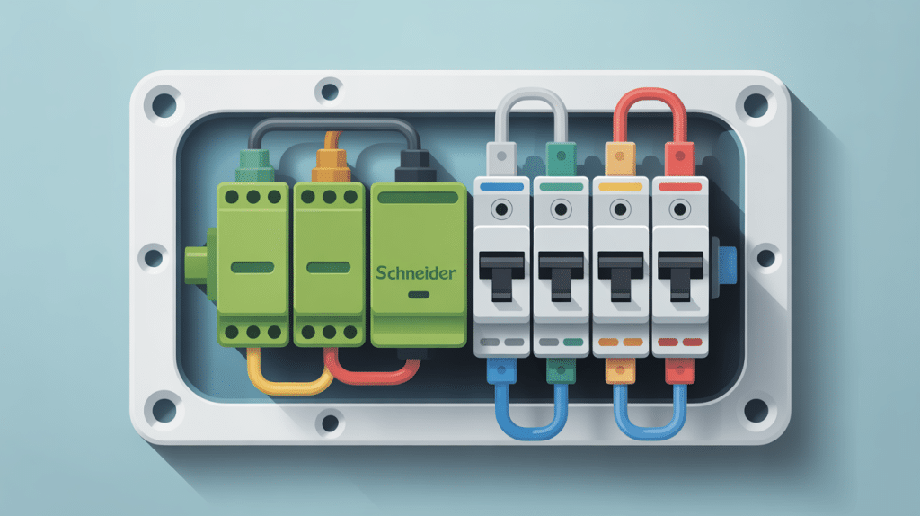 Schéma de branchement interrupteur simple Schneider étape par étape