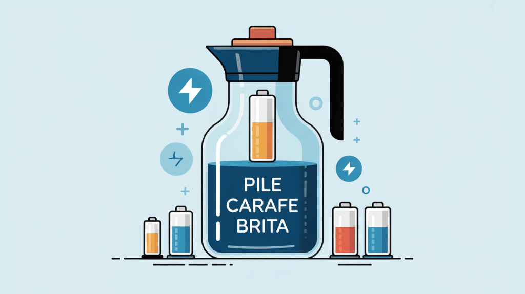 illustration changer pile carafe brita module électronique