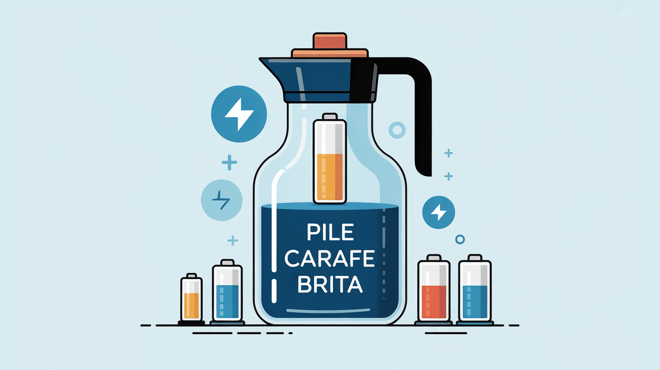 illustration changer pile carafe brita module électronique