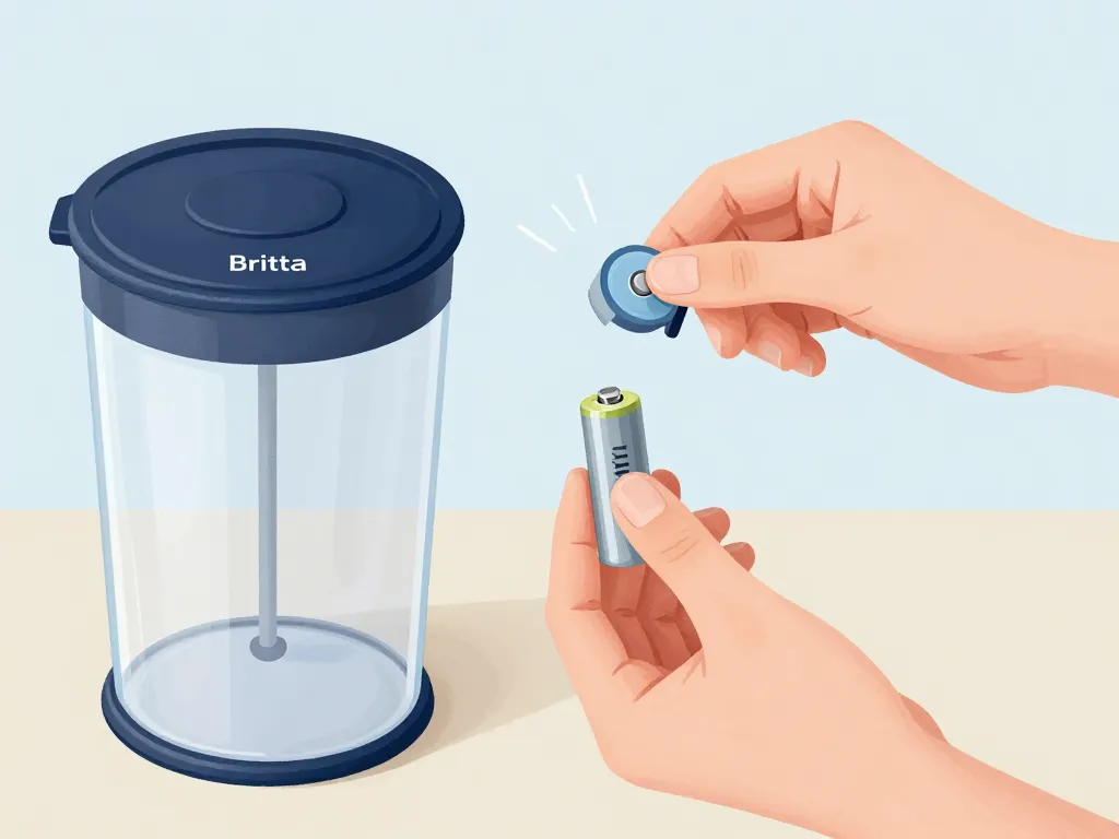 étapes changer pile carafe brita avec précautions