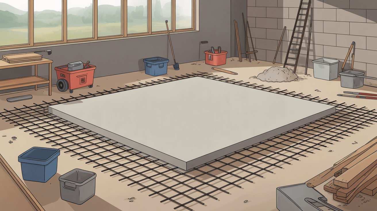 Illustration dalle pose terre terrasse béton