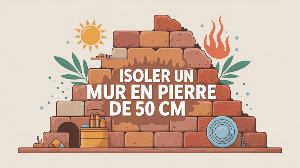 Illustration isolation mur en pierre 50 cm chaleur et confort