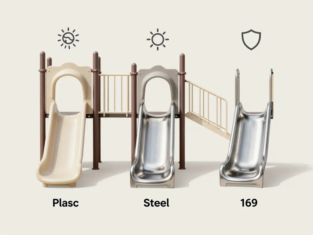 diagramme materiaux glissiere toboggan plastique inox acier