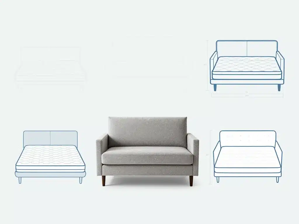 diagramme différences de dimensions housse de clic clac 140x200