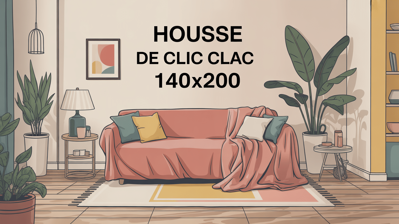 housse de clic clac 140x200 mise en valeur dans un salon contemporain