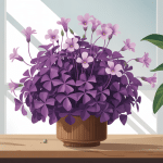 Oxalis regnellii triangularis illustration plante violette en salon moderne