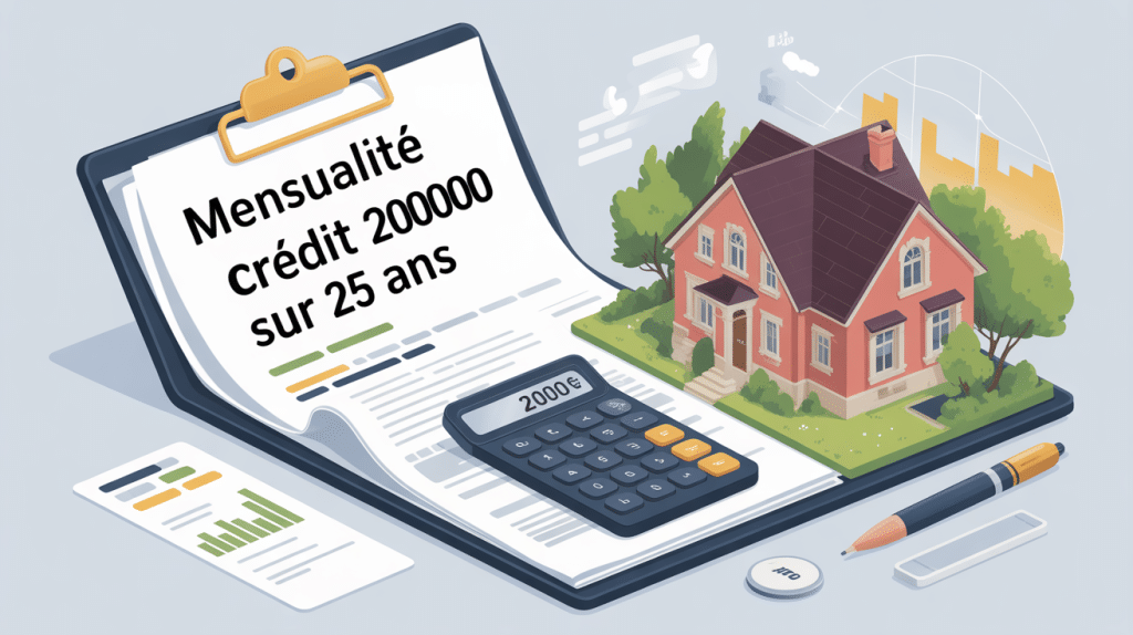 quelle mensualité pour 200 000 euros sur 25 ans illustration crédit immobilier