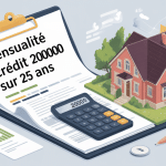 quelle mensualité pour 200 000 euros sur 25 ans illustration crédit immobilier