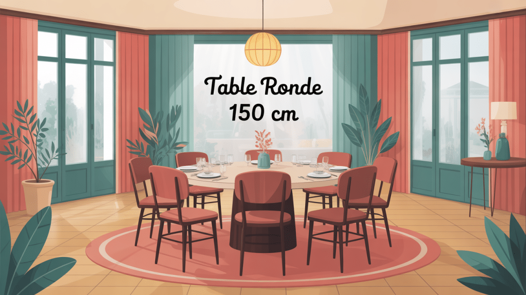 table ronde 150 cm combien de personnes dans salle à manger élégante