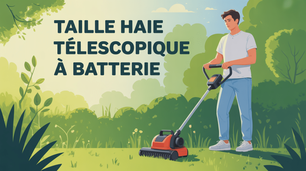 taille haie télescopique à batterie illustration jardin sans fil