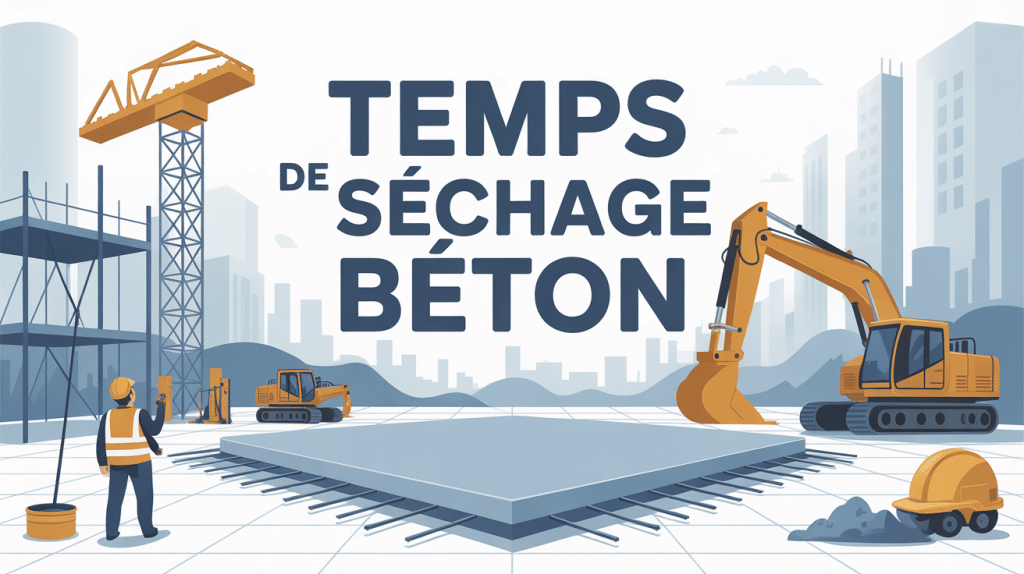 Illustration temps de sechage beton chantier moderne