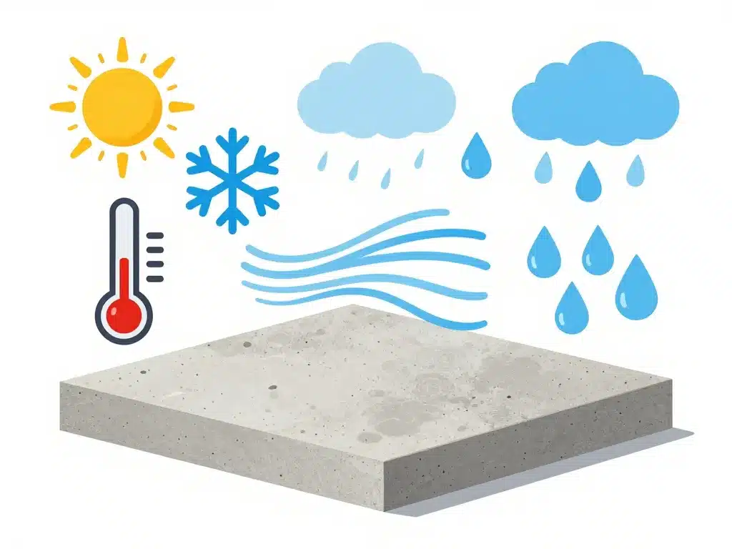 Illustration facteurs temps de sechage beton