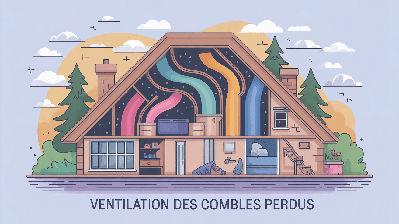 schéma vectoriel ventilation combles perdus