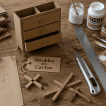 meuble en carton fabrication atelier outils matériaux