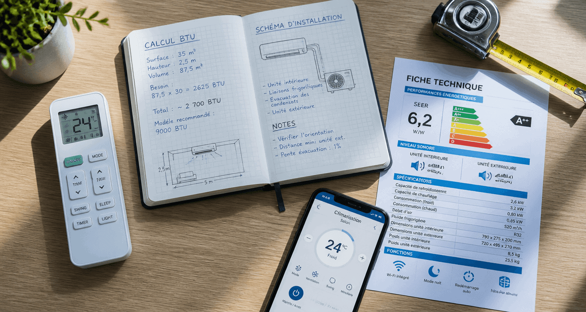 avis sur climatiseur avec accessoires et fiche technique