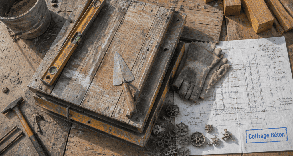 coffrage mur outils plan chantier béton