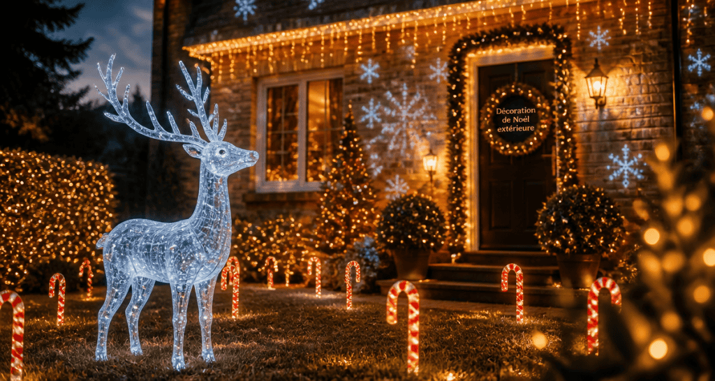 decoration noel exterieur jardin lumineux
