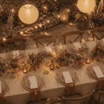 Decos de mariage table dressée extérieur
