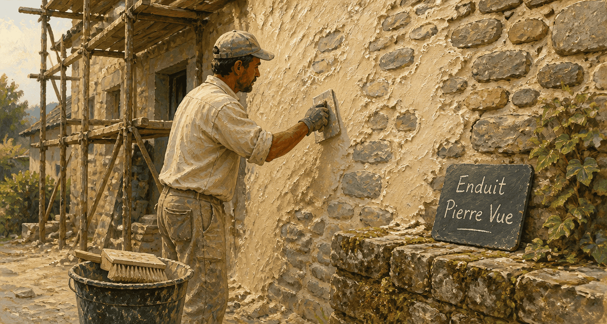 enduit pierre vue artisan façade