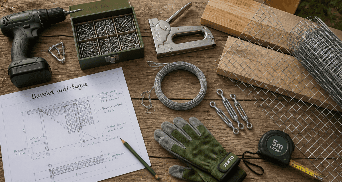 Fabriquer un bavolet outils et matériaux sur établi