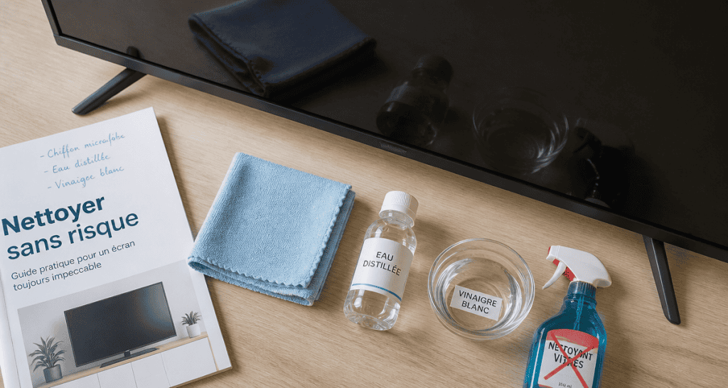 peut-on nettoyer un écran tv avec du produit à vitre illustration nettoyage