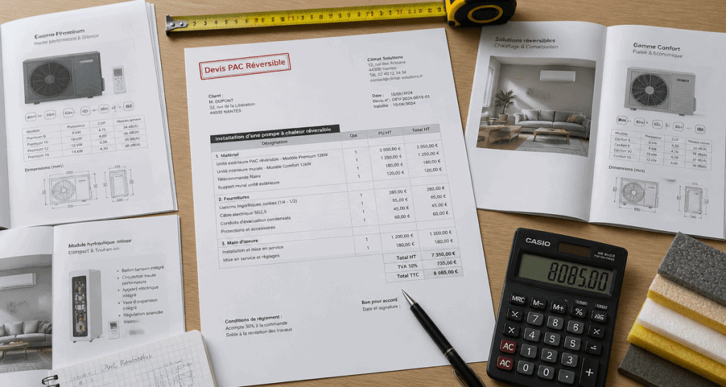 pompe à chaleur clim réversible prix devis