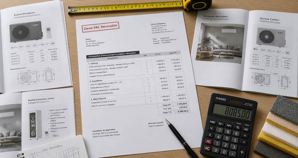 pompe à chaleur clim réversible prix devis