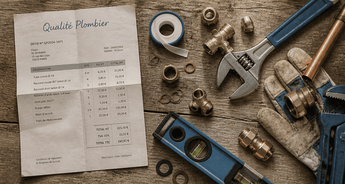 qualité plombier outils de plomberie sur plan de travail