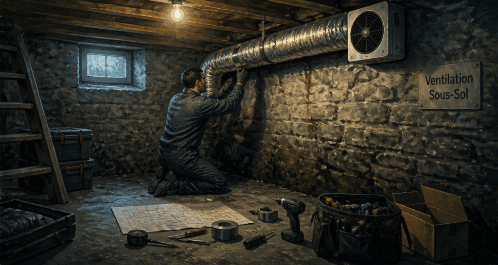 ventilation mecanique sous sol extracteur d air