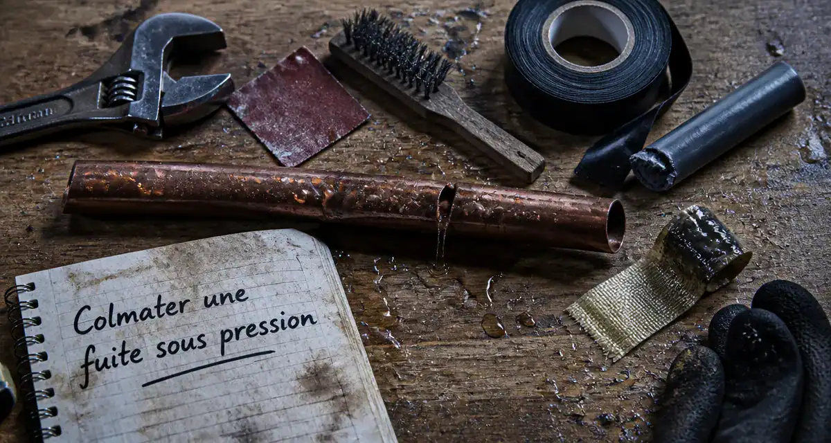 colmater une fuite d eau sous pression sur canalisation cuivre