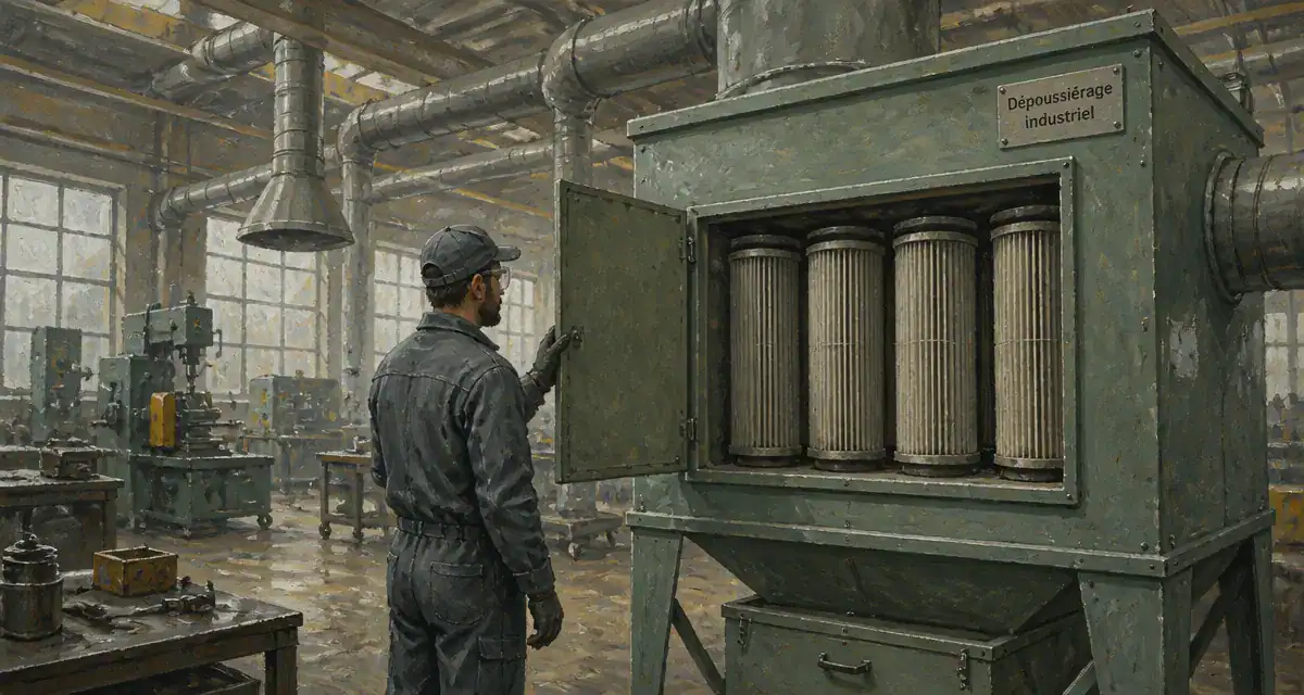 dépoussiéreur industriel dans un atelier