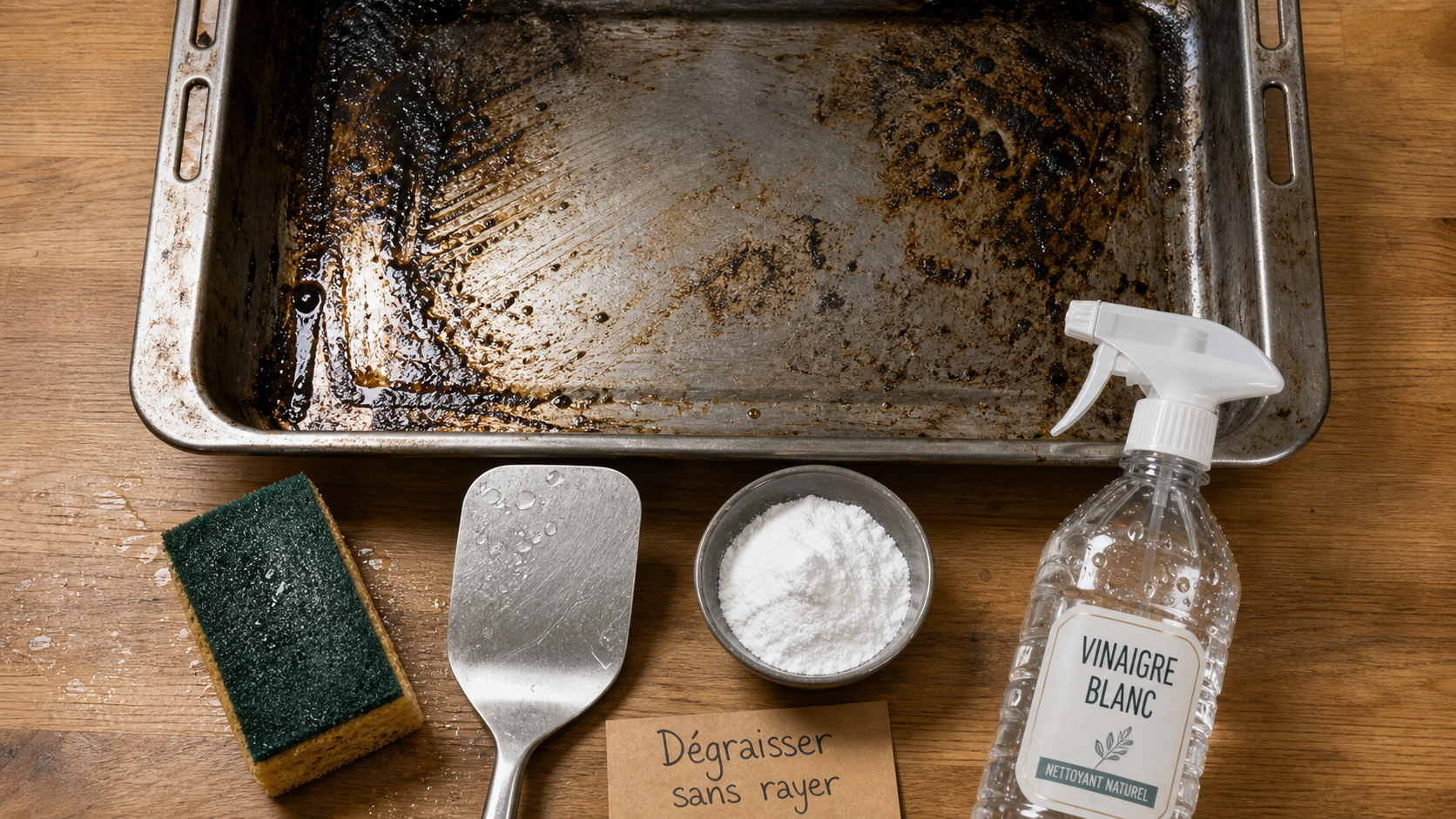 Nettoyer plaque four très grasse avec bicarbonate et vinaigre, méthode naturelle
