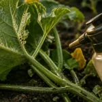 Puceron courgette sur feuilles, savon noir et prévention au potager