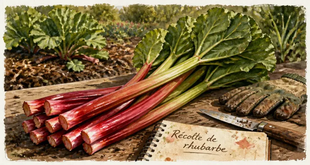 Quand récolter la rhubarbe : tiges mûres, récolte au jardin