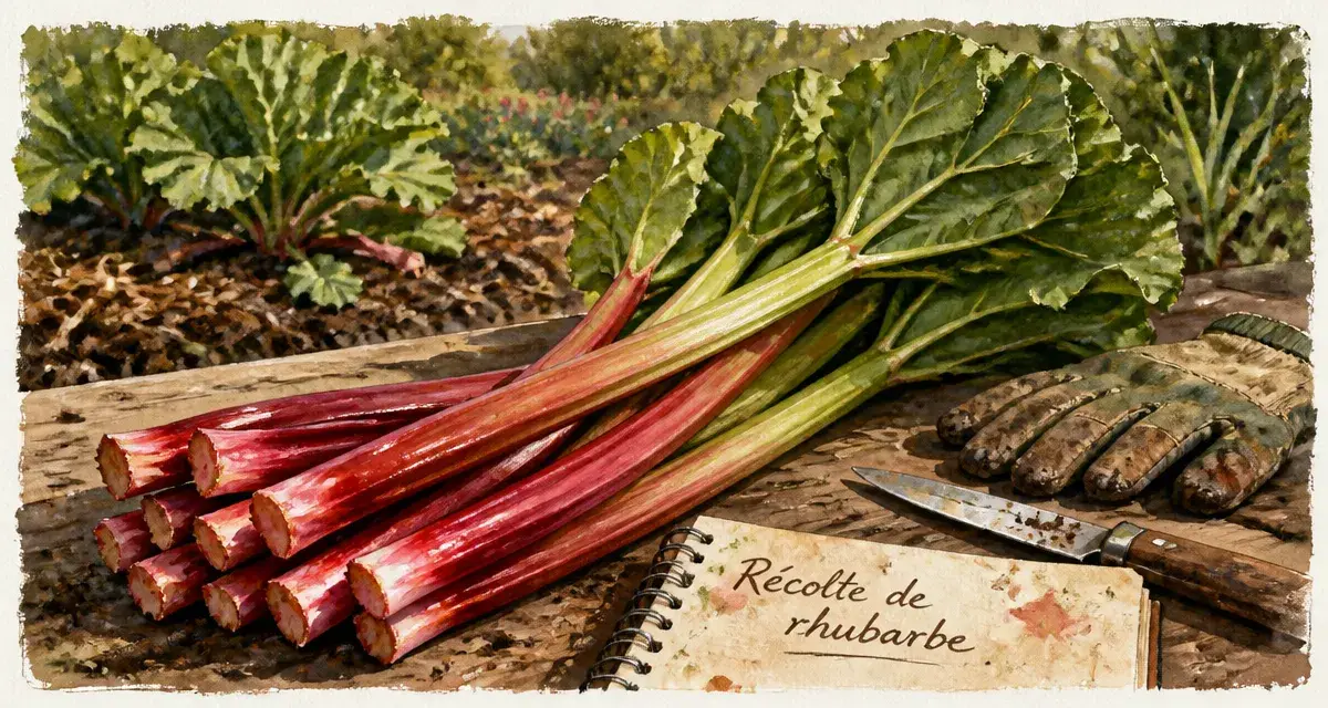 Quand récolter la rhubarbe : tiges mûres, récolte au jardin