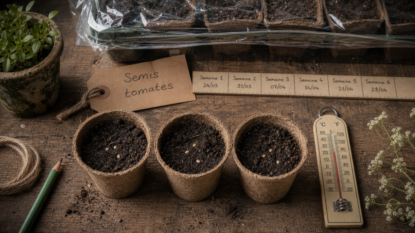 Quand semer graines de tomates : godets de semis