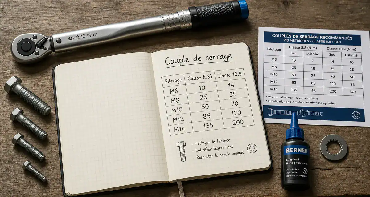 serrage vis outils et tableau sur établi
