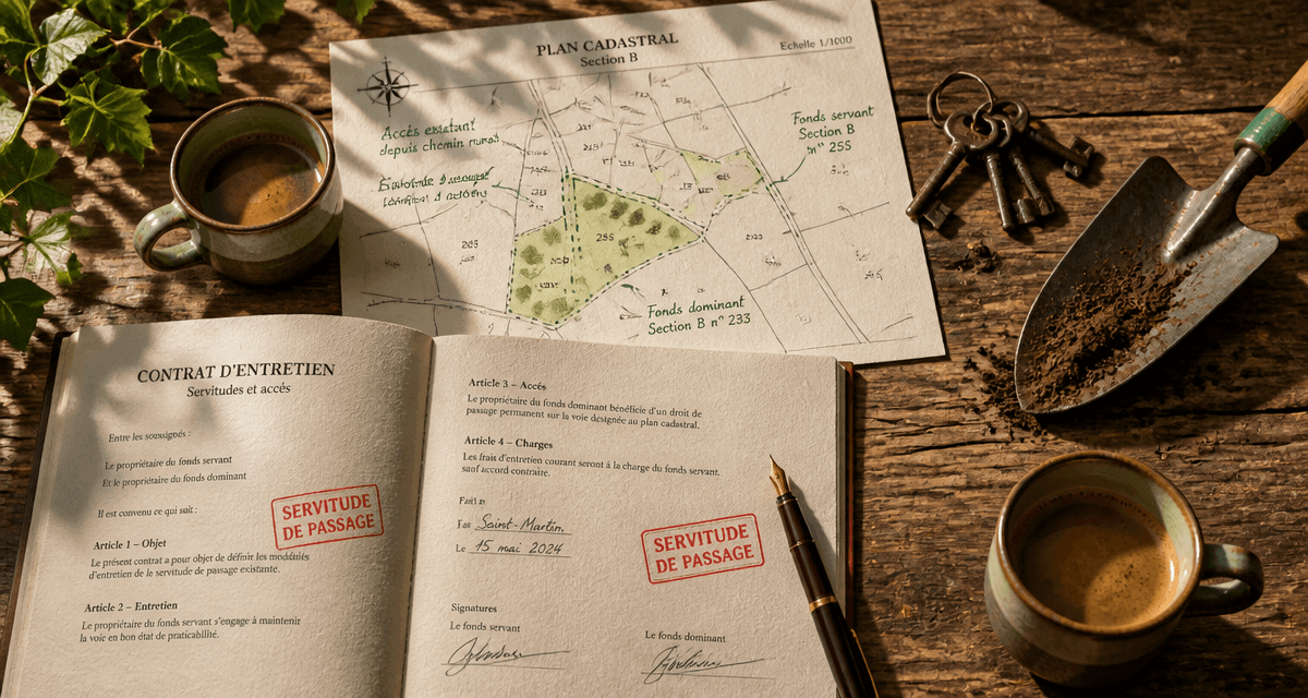servitude de passage entretien plan cadastral contrat clés