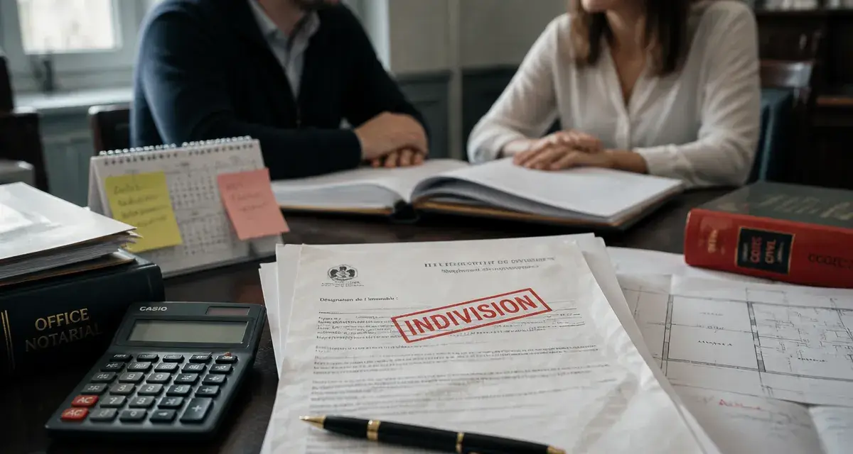 Vente maison en indivision entre frere et soeur, documents notaire, cachet indivision