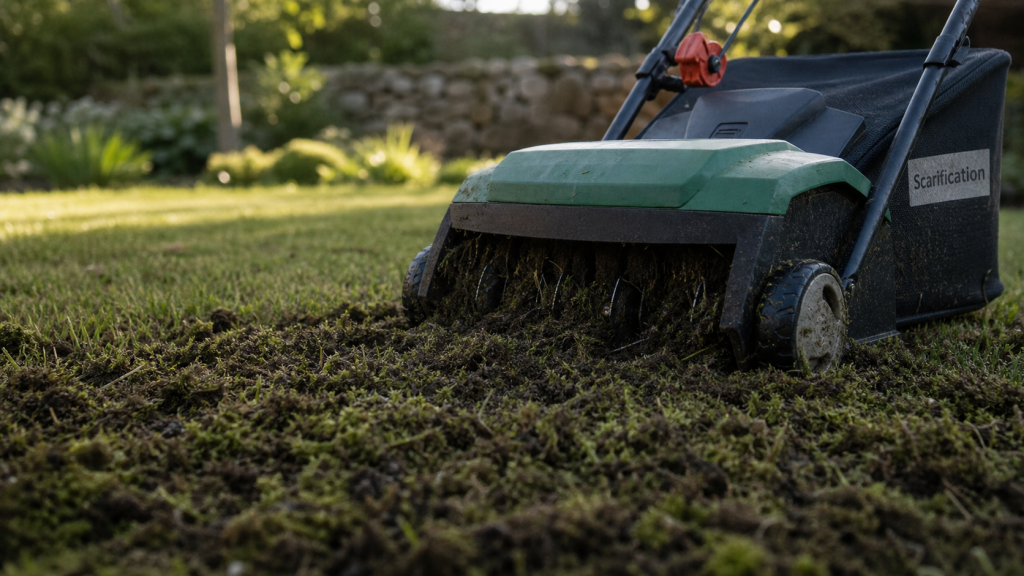 A quoi sert un scarificateur : enlève mousse et feutre, aère la pelouse