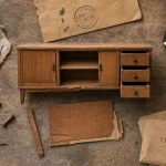 Chiner des meubles : buffet patiné et quincaillerie usée