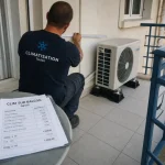 Climatisation appartement balcon Toulon : groupe extérieur installé proprement