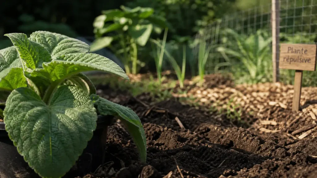 Coleus canina, chat plante répulsive : paillage au pied des massifs et semis