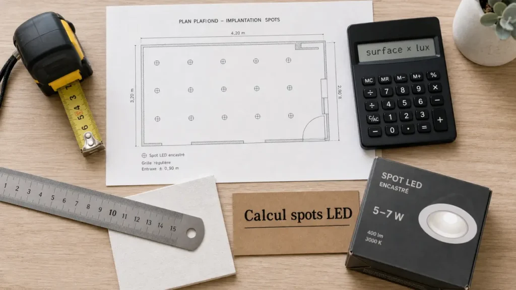 Combien de spot par m2 : calcul lux et hauteur pour spots LED encastrés