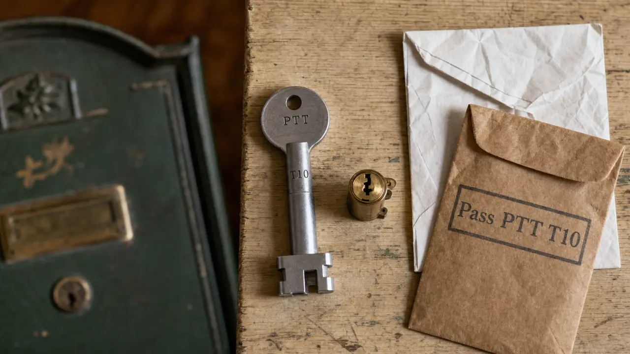 Pass pour boite aux lettres PTT T10 et clés de serrure